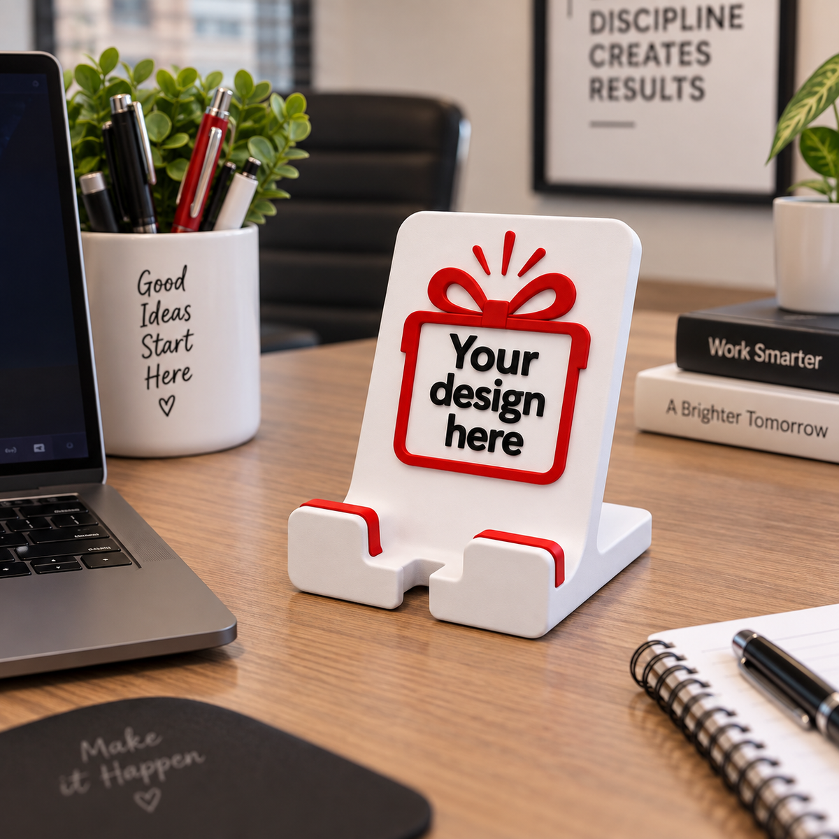 Custom Phone Stand - with design mockup