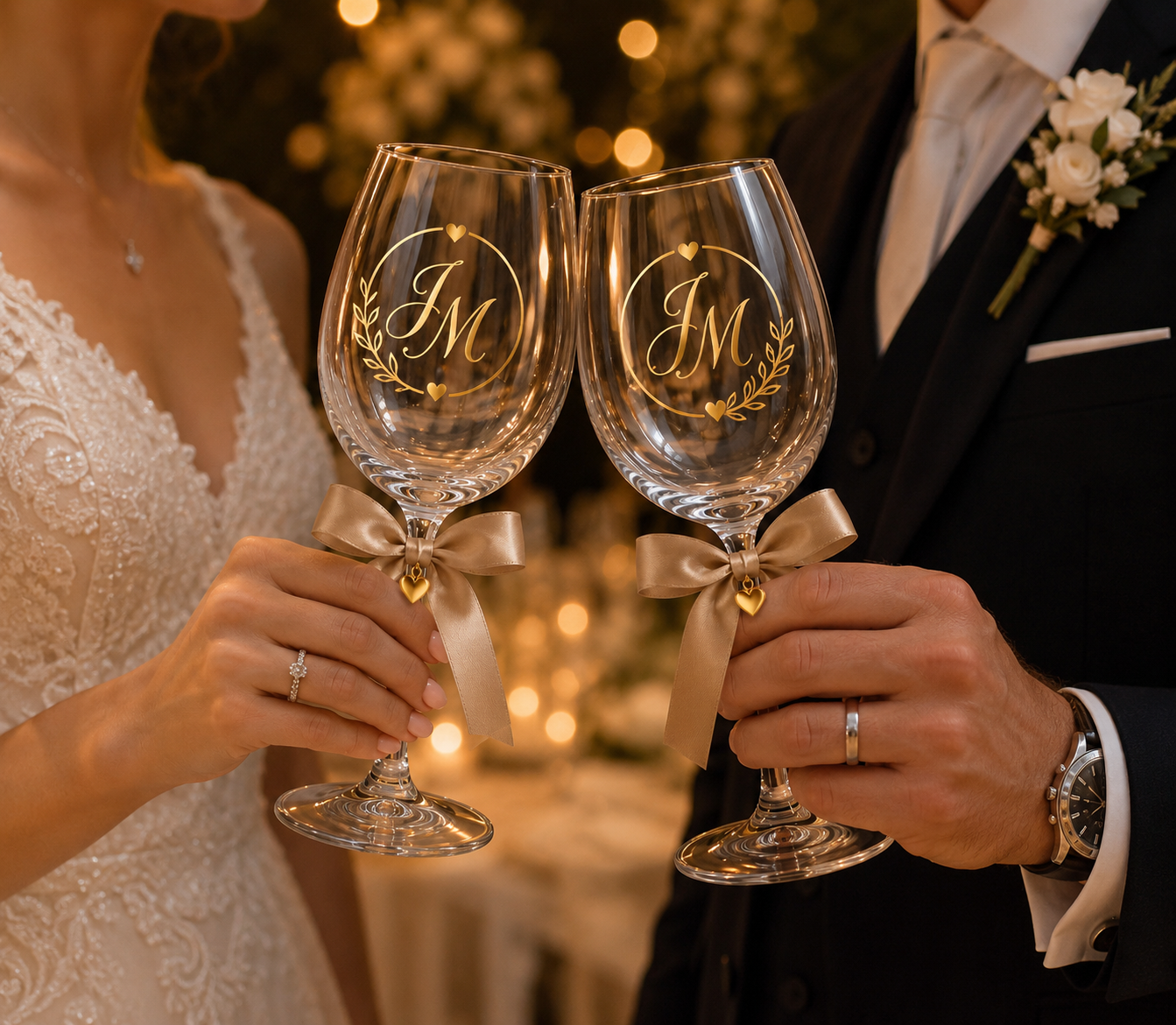 Personalized Champagne Glasses for Parties & Weddings