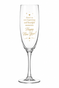 Taça de champanhe personalizada Mr & Mrs com laço dourado
