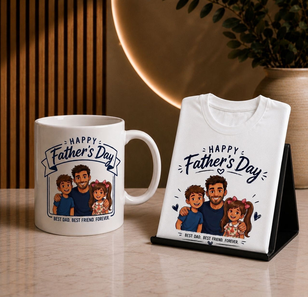 Father's Day Gift Kit – Personalised T-shirt + Mug
