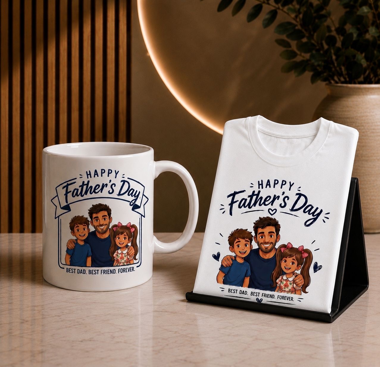Father's Day Gift Kit – Personalised T-shirt + Mug