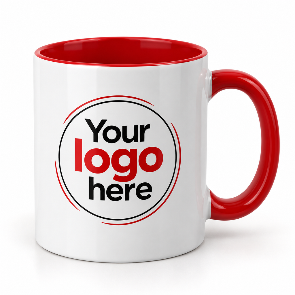 Custom logo corporate mug - product view with logo placeholder