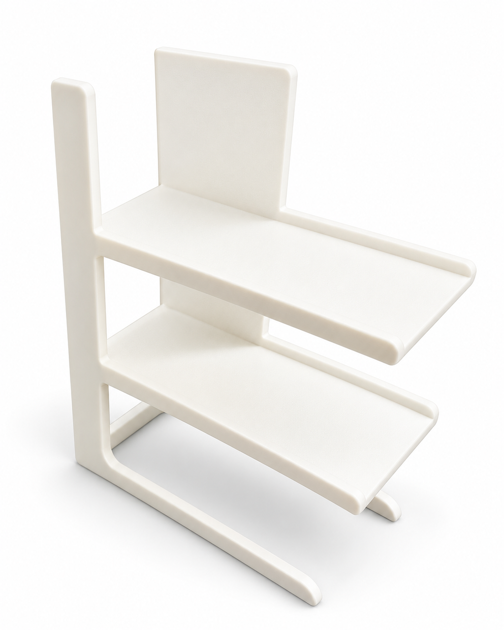 White tiered cup and mug organiser on a white background