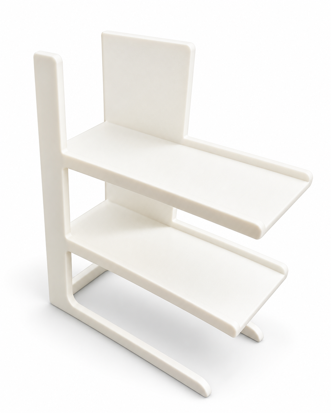 White tiered cup and mug organiser on a white background