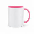 Caneca personalizada branca com interior e asa rosa