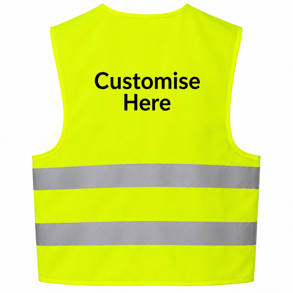 Yellow personalised hi-vis vest worn outdoors