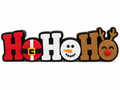 3D printed Ho Ho Ho Christmas sign 26cm with Santa belt, snowman face and Rudolph reindeer on white background