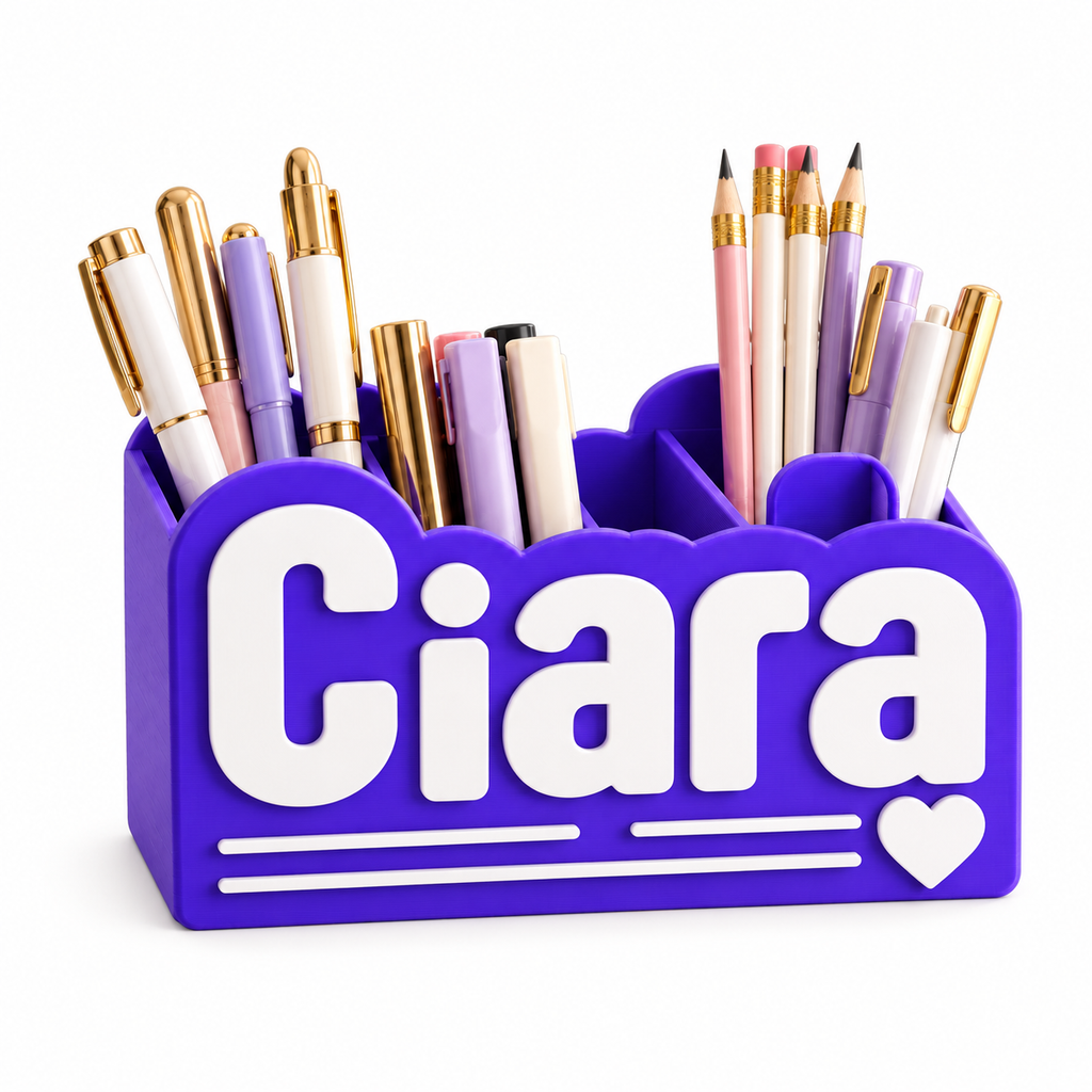 Personalised Name Desk Organiser – Custom Colours