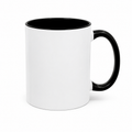Personalised mug with black interior and handle