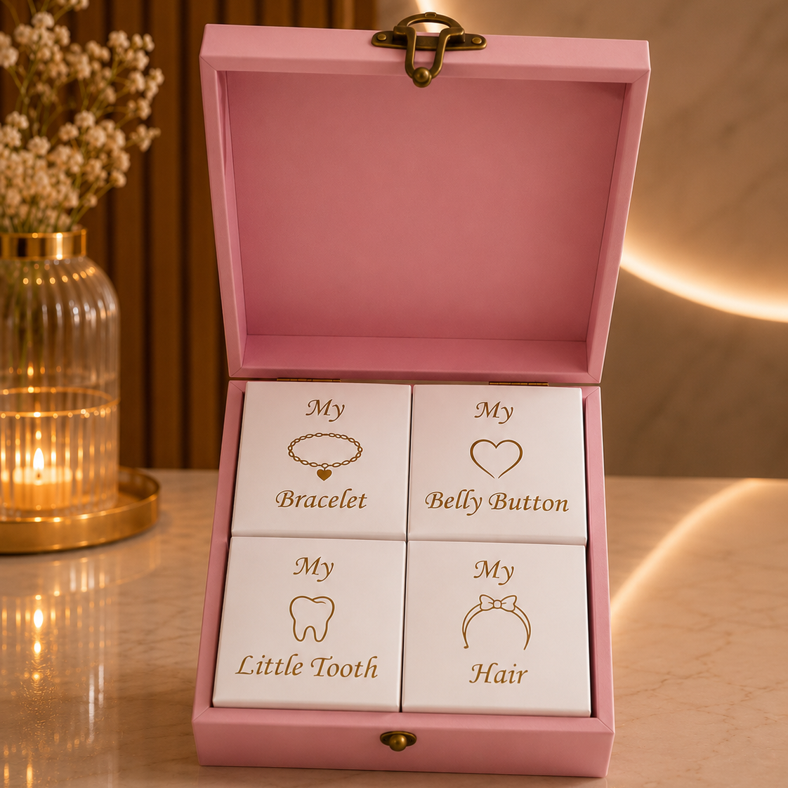 Personalised Baby Memory Box – MDF with 4 Compartments
