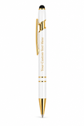 Personalised white stylus pen with custom engraving