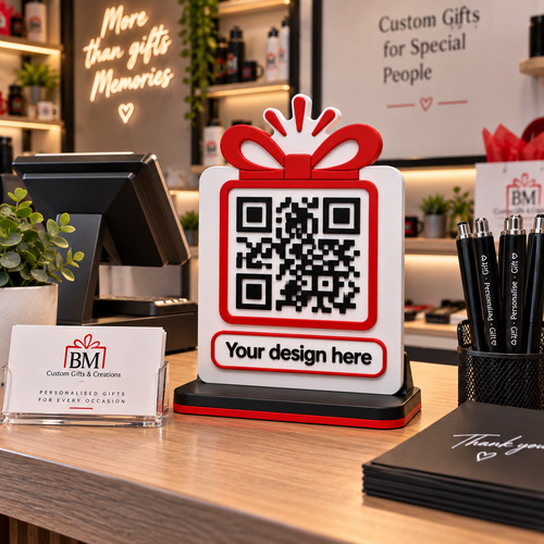 Custom A6 Table Sign in store setting