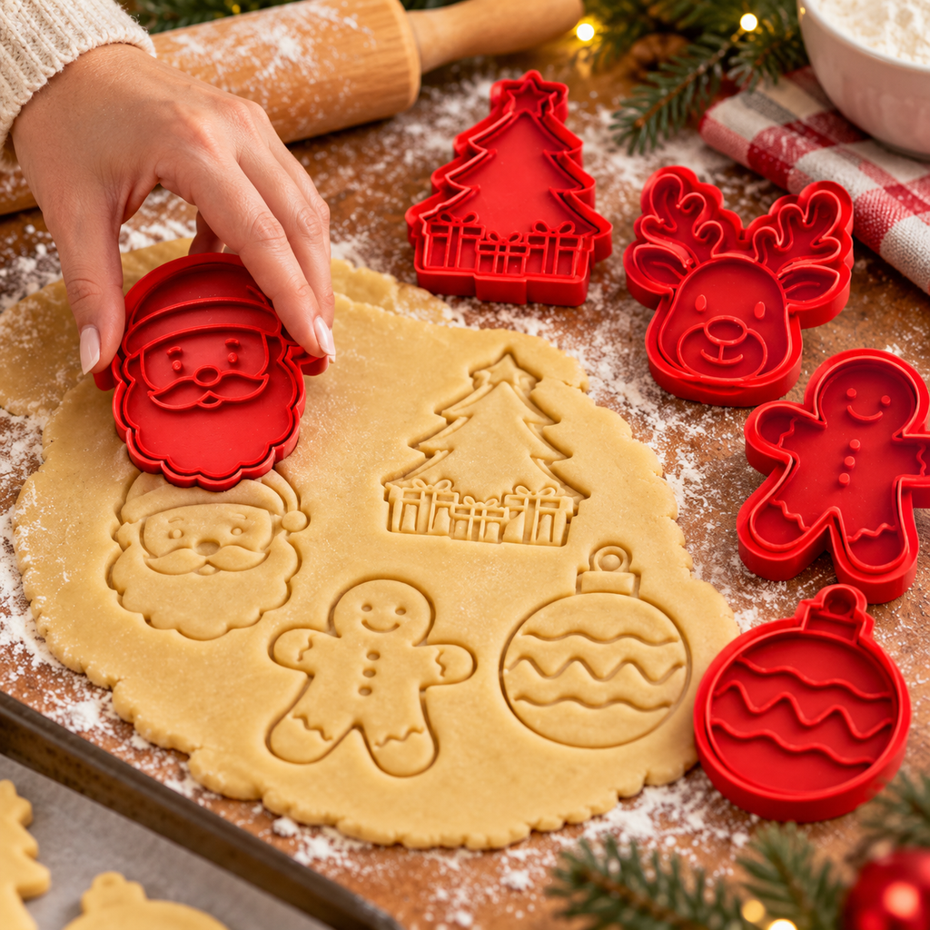 Christmas Cookie Stamp Set – 5 Pieces, 6 cm
