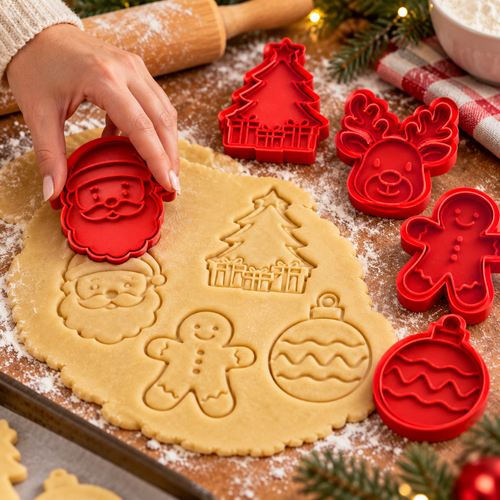 Christmas Cookie Stamp Set – 5 Pieces, 6 cm