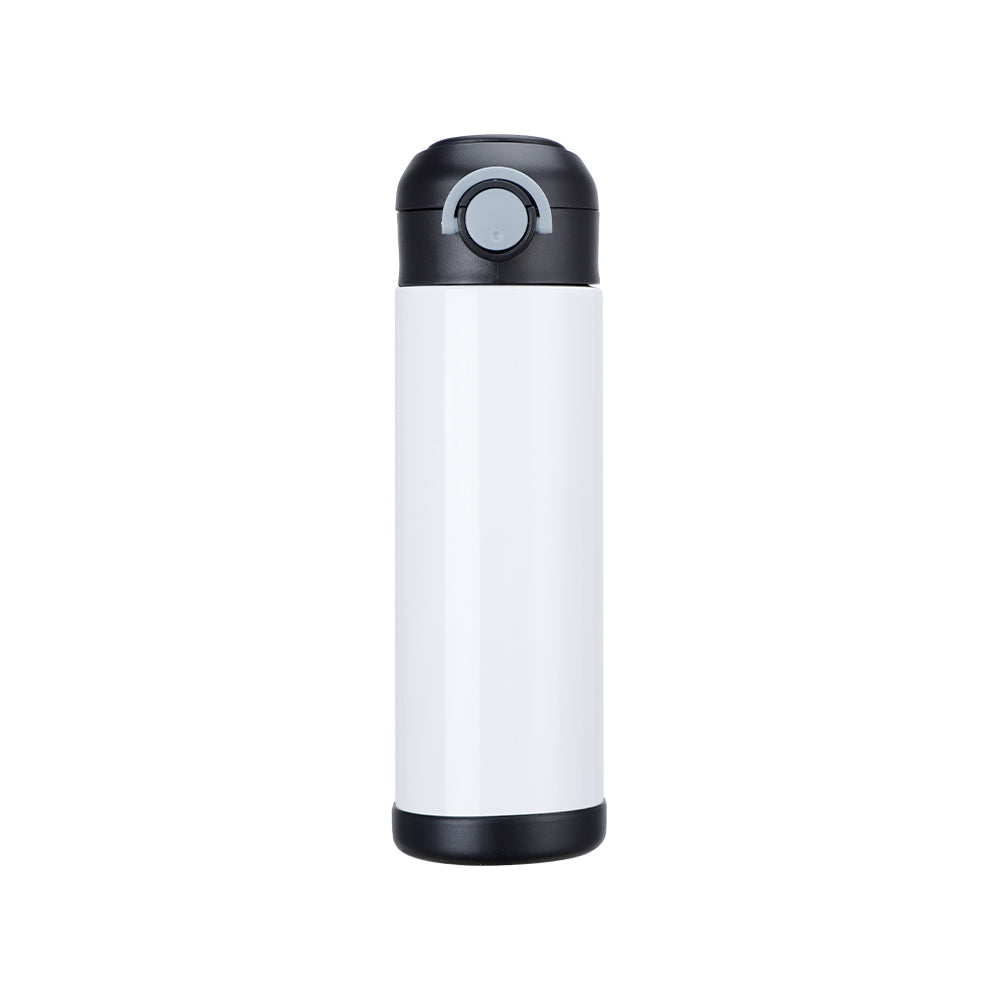 Kids personalised thermal water bottle 500ml black lid