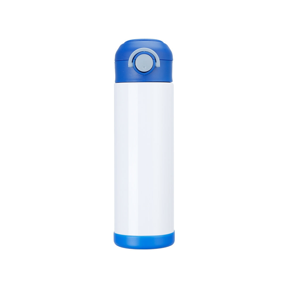 Kids personalised thermal water bottle 500ml blue lid