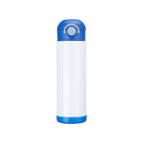 Kids personalised thermal water bottle 500ml blue lid